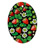 Strawberries Pattern Oval Ornament (Two Sides)