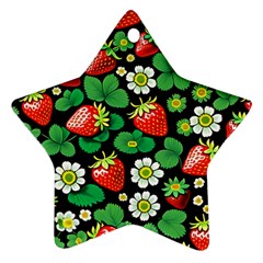 Strawberries Pattern Star Ornament (Two Sides) from ArtsNow.com Front