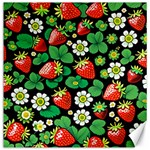 Strawberries Pattern Canvas 12  x 12 