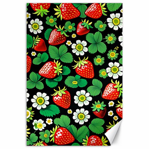 Strawberries Pattern Canvas 24  x 36  from ArtsNow.com 23.35 x34.74  Canvas - 1