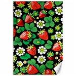 Strawberries Pattern Canvas 24  x 36 