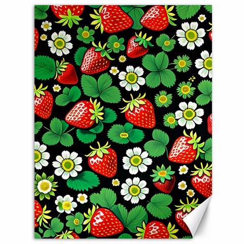 Strawberries Pattern Canvas 36  x 48  from ArtsNow.com 35.26 x46.15  Canvas - 1