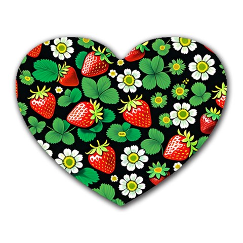 Strawberries Pattern Heart Mousepad from ArtsNow.com Front