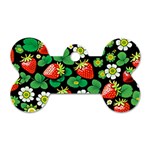 Strawberries Pattern Dog Tag Bone (Two Sides)