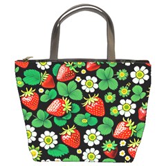 Strawberries Pattern Bucket Bag from ArtsNow.com Front