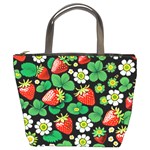 Strawberries Pattern Bucket Bag