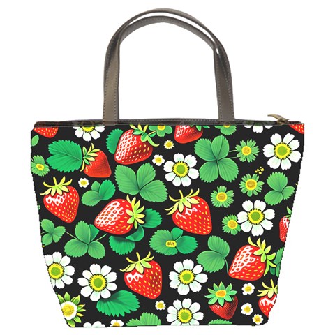 Strawberries Pattern Bucket Bag from ArtsNow.com Back