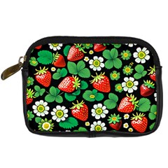 Strawberries Pattern Digital Camera Leather Case from ArtsNow.com Front