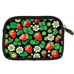 Strawberries Pattern Digital Camera Leather Case from ArtsNow.com Back