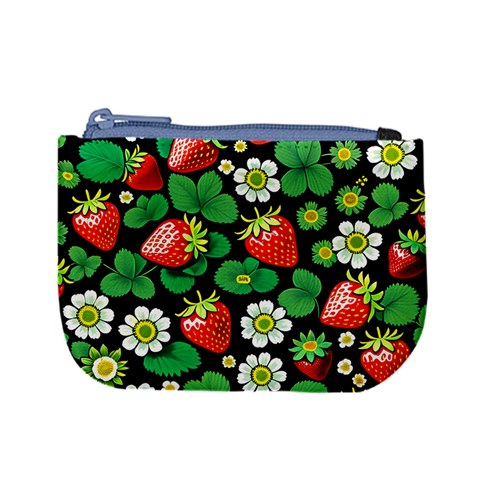 Strawberries Pattern Mini Coin Purse from ArtsNow.com Front