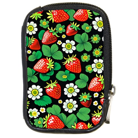 Strawberries Pattern Compact Camera Leather Case from ArtsNow.com Front