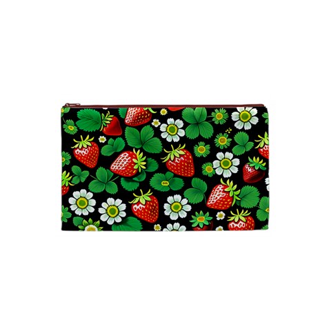 Strawberries Pattern Cosmetic Bag (Small) from ArtsNow.com Front