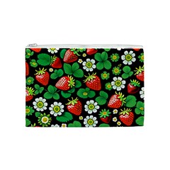 Strawberries Pattern Cosmetic Bag (Medium) from ArtsNow.com Front