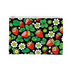 Strawberries Pattern Cosmetic Bag (Large) from ArtsNow.com Front