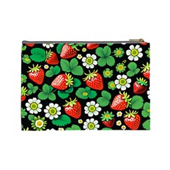 Strawberries Pattern Cosmetic Bag (Large) from ArtsNow.com Back