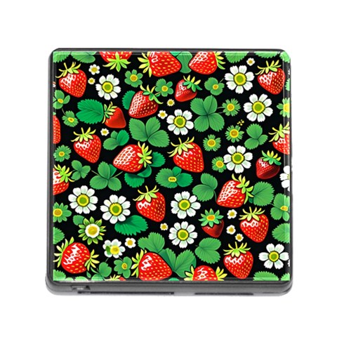 Strawberries Pattern Memory Card Reader (Square 5 Slot) from ArtsNow.com Front