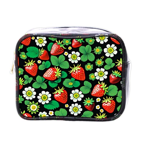 Strawberries Pattern Mini Toiletries Bag (One Side) from ArtsNow.com Front