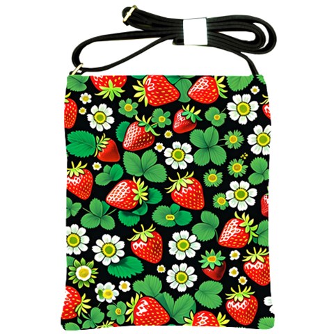 Strawberries Pattern Shoulder Sling Bag from ArtsNow.com Front