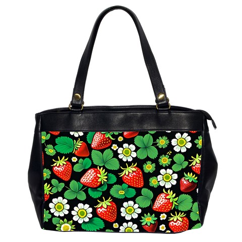 Strawberries Pattern Oversize Office Handbag (2 Sides) from ArtsNow.com Front