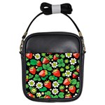 Strawberries Pattern Girls Sling Bag