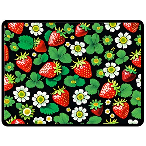 Strawberries Pattern Fleece Blanket (Large) from ArtsNow.com 80 x60  Blanket Front