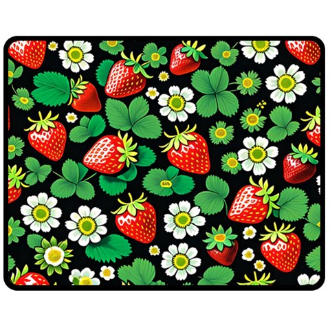 Strawberries Pattern Fleece Blanket (Medium) from ArtsNow.com 60 x50  Blanket Front