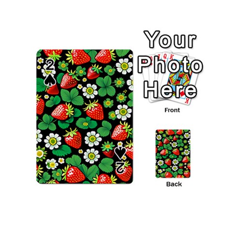 Strawberries Pattern Playing Cards 54 Designs (Mini) from ArtsNow.com Front - Spade2