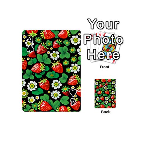 Strawberries Pattern Playing Cards 54 Designs (Mini) from ArtsNow.com Front - Spade4