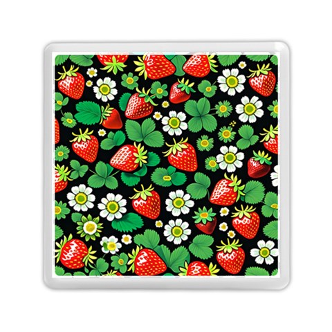 Strawberries Pattern Memory Card Reader (Square) from ArtsNow.com Front