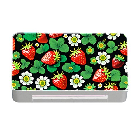 Strawberries Pattern Memory Card Reader with CF from ArtsNow.com Front