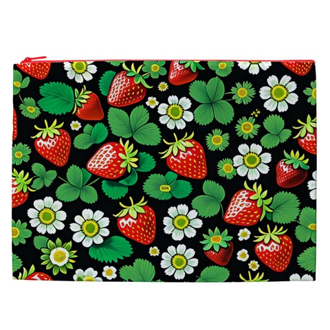 Strawberries Pattern Cosmetic Bag (XXL) from ArtsNow.com Front