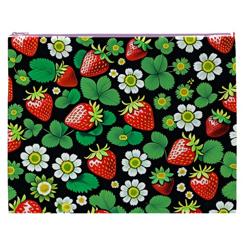 Strawberries Pattern Cosmetic Bag (XXXL) from ArtsNow.com Front