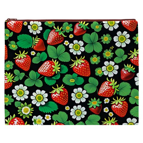 Strawberries Pattern Cosmetic Bag (XXXL) from ArtsNow.com Front