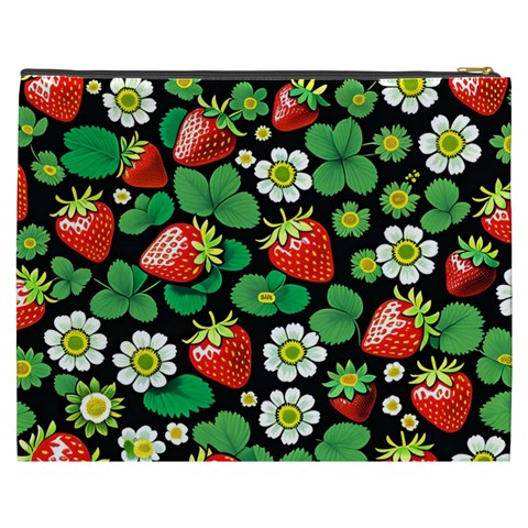 Strawberries Pattern Cosmetic Bag (XXXL) from ArtsNow.com Back