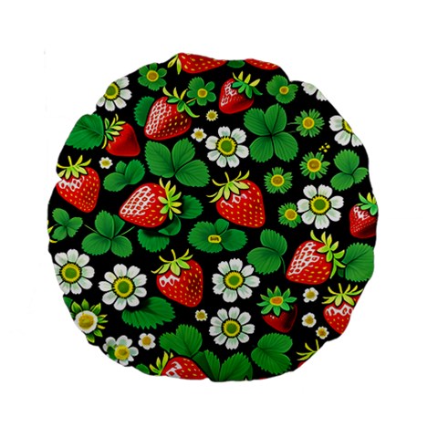 Strawberries Pattern Standard 15  Premium Round Cushions from ArtsNow.com Front