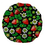 Strawberries Pattern Large 18  Premium Round Cushions