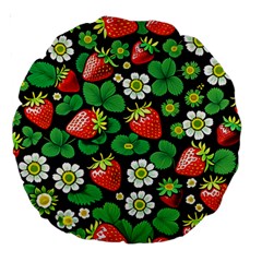 Strawberries Pattern Large 18  Premium Round Cushions from ArtsNow.com Back