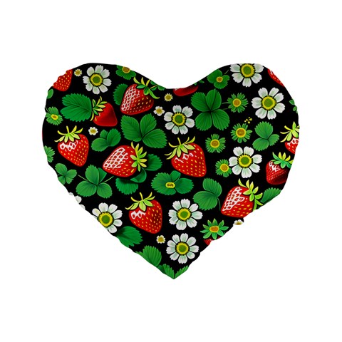 Strawberries Pattern Standard 16  Premium Heart Shape Cushions from ArtsNow.com Front