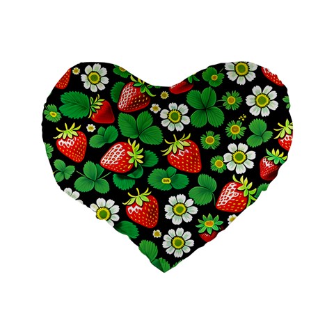 Strawberries Pattern Standard 16  Premium Heart Shape Cushions from ArtsNow.com Back