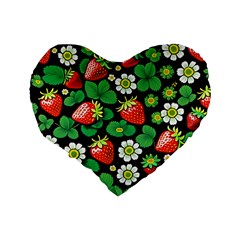 Strawberries Pattern Standard 16  Premium Heart Shape Cushions from ArtsNow.com Back