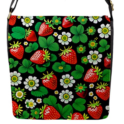 Strawberries Pattern Flap Closure Messenger Bag (S) from ArtsNow.com Front