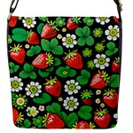 Strawberries Pattern Flap Closure Messenger Bag (S)