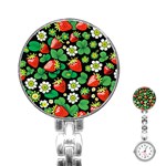 Strawberries Pattern Stainless Steel Nurses Watch