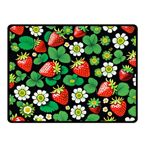 Strawberries Pattern Two Sides Fleece Blanket (Small) from ArtsNow.com 45 x34  Blanket Front