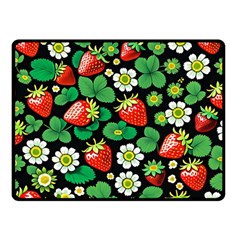 Strawberries Pattern Two Sides Fleece Blanket (Small) from ArtsNow.com 45 x34  Blanket Back