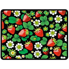 Strawberries Pattern Two Sides Fleece Blanket (Large) from ArtsNow.com 80 x60  Blanket Front