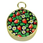 Strawberries Pattern Gold Compasses