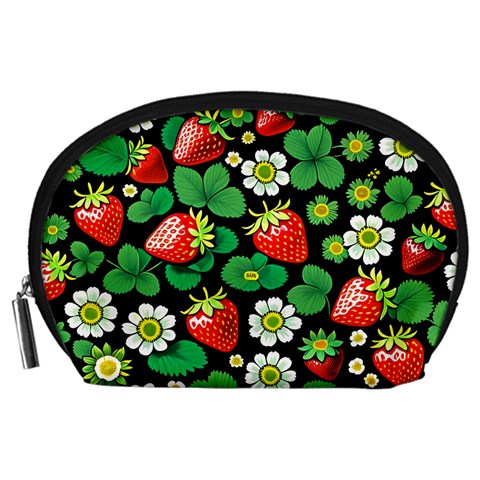 Strawberries Pattern Accessory Pouch (Large) from ArtsNow.com Front