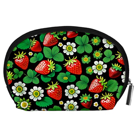 Strawberries Pattern Accessory Pouch (Large) from ArtsNow.com Back