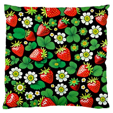 Strawberries Pattern Standard Premium Plush Fleece Cushion Case (One Side) from ArtsNow.com Front